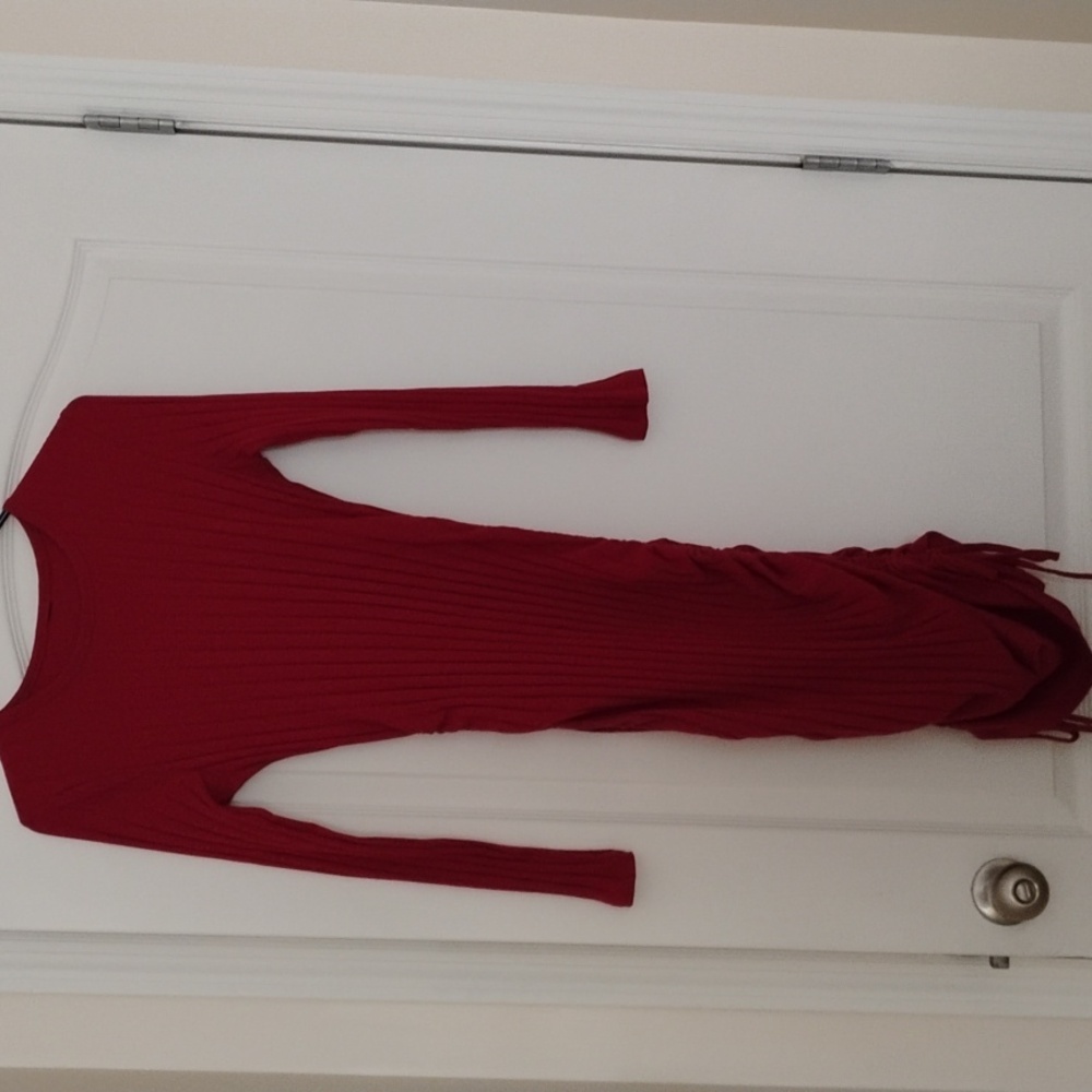 Long Sleeve Red Bodycon Dress